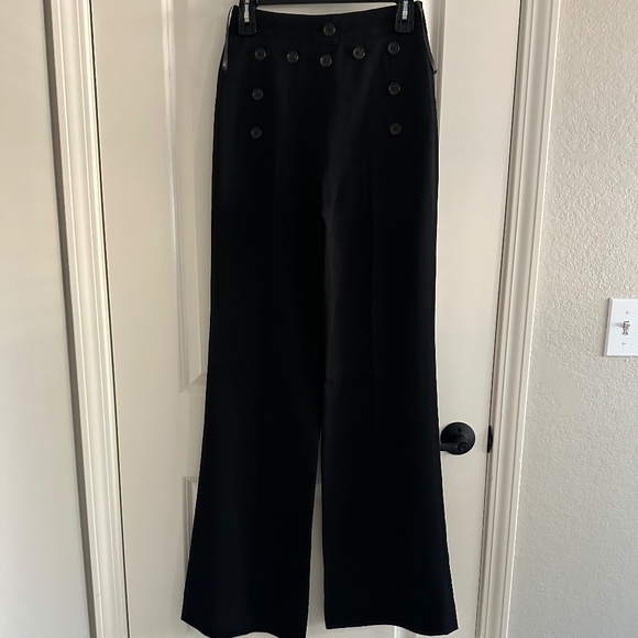 RARE Derek Lam Collection Sailor Flare Black Trouser Sz 0 - Picture 11 of 16